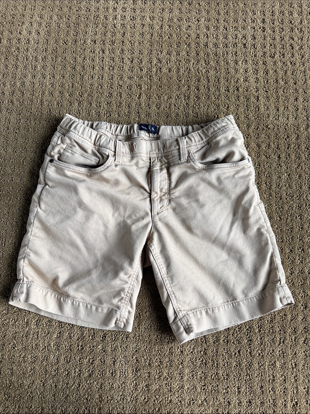 Psycho Bunny Men's Light Beige Flat-Front Shorts